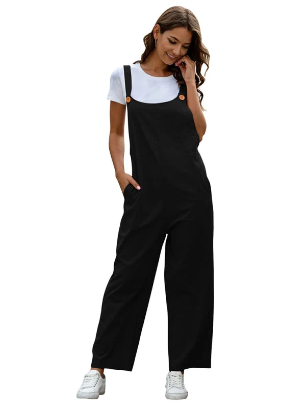 Damen GewNord Taschente Retro Lässige Lange Latzhose