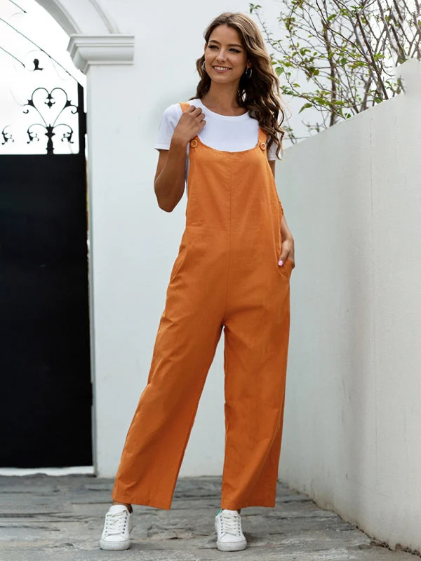 Damen GewNord Taschente Retro Lässige Lange Latzhose