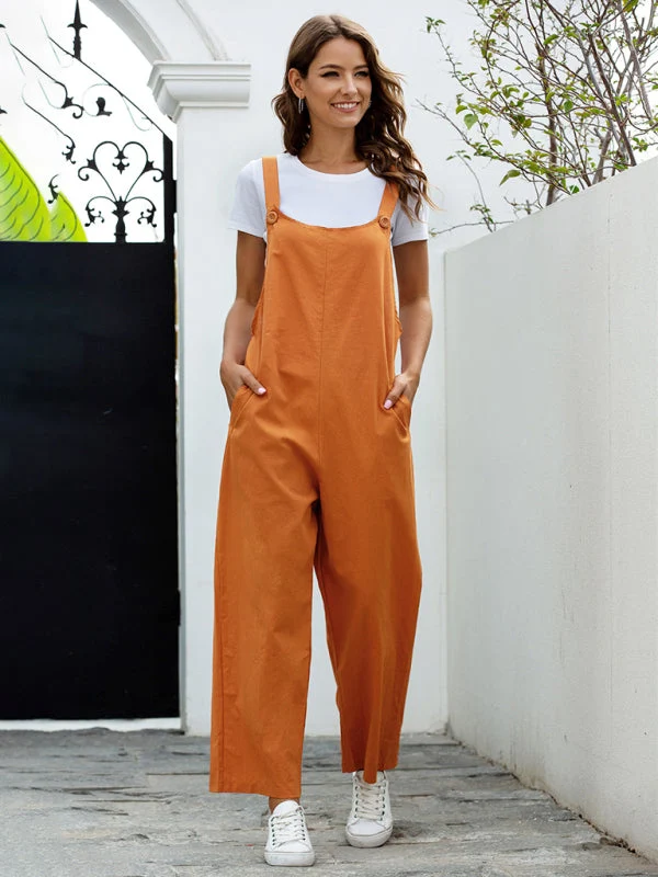 Damen GewNord Taschente Retro Lässige Lange Latzhose