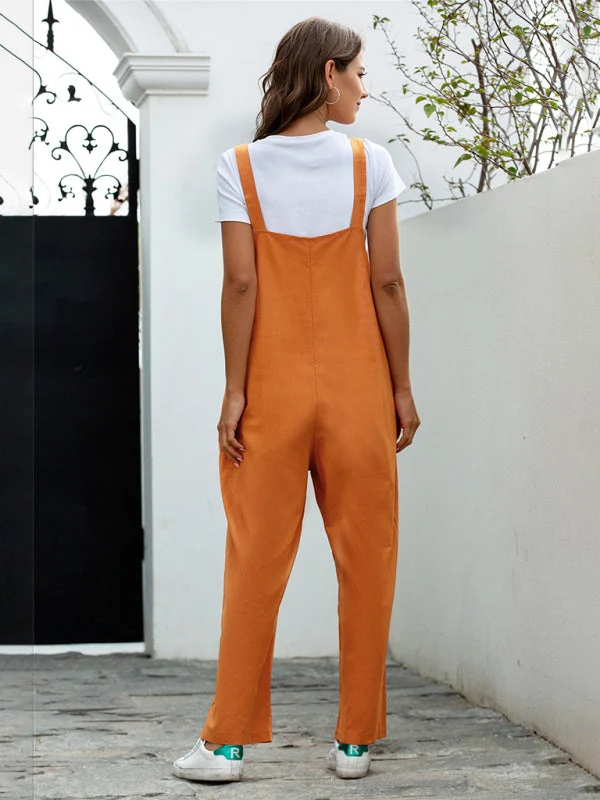 Damen GewNord Taschente Retro Lässige Lange Latzhose