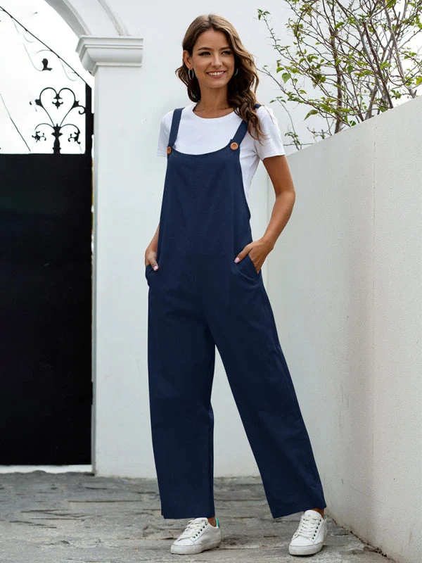 Damen GewNord Taschente Retro Lässige Lange Latzhose