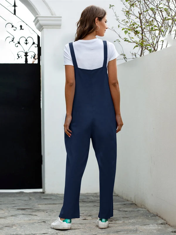 Damen GewNord Taschente Retro Lässige Lange Latzhose