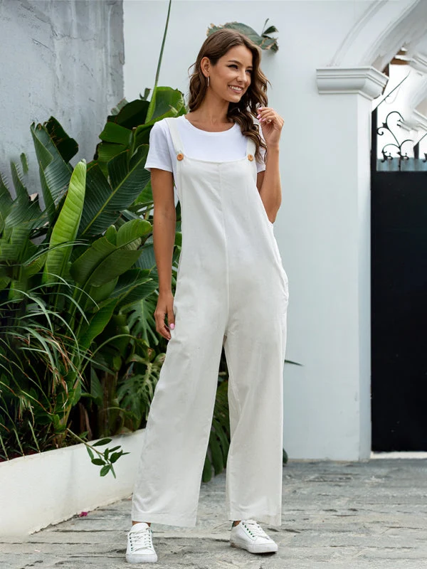 Damen GewNord Taschente Retro Lässige Lange Latzhose