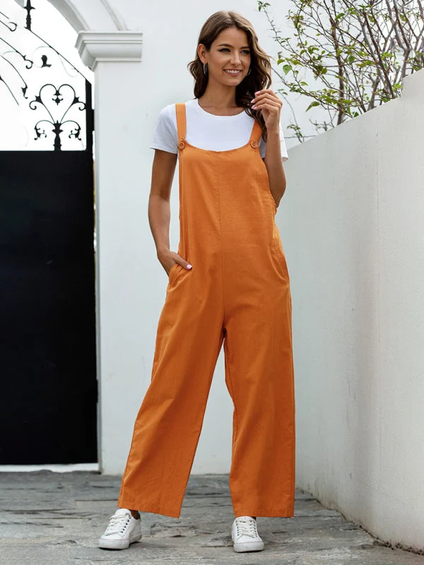 Damen GewNord Taschente Retro Lässige Lange Latzhose