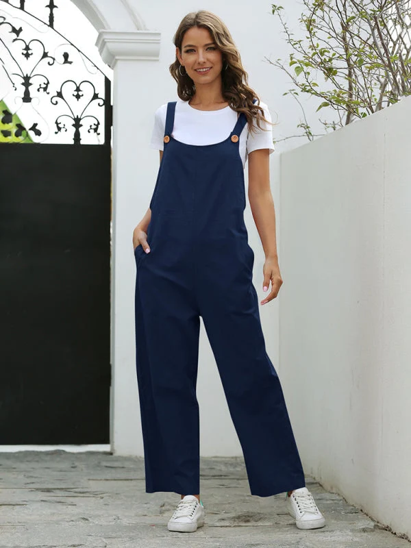 Damen GewNord Taschente Retro Lässige Lange Latzhose