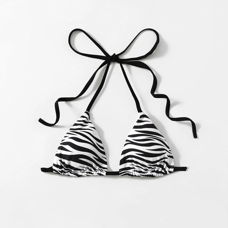Damen Triangel-Bikini mit verspieltem Wellenmuster