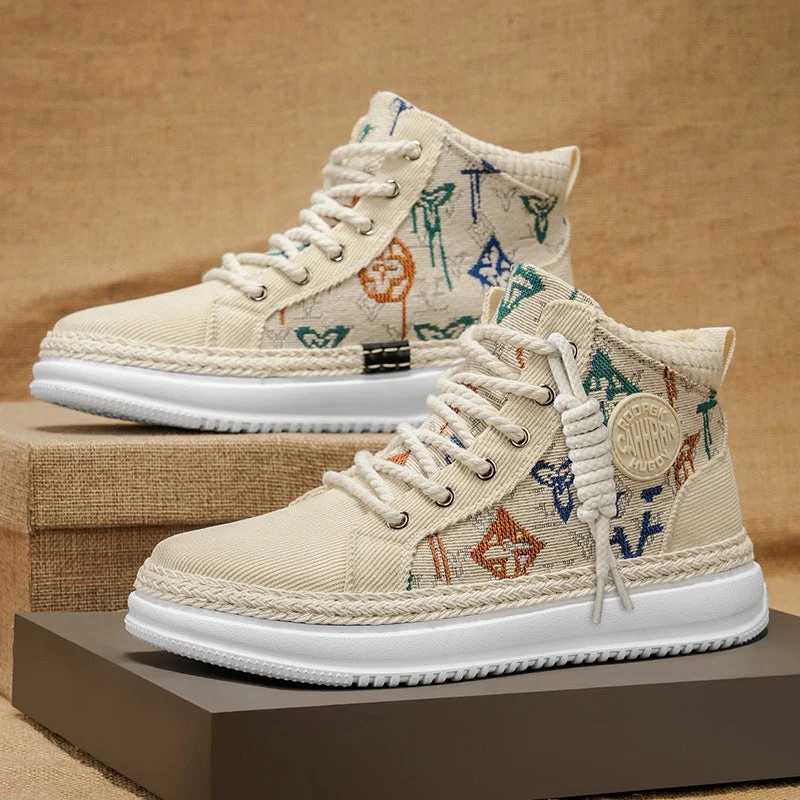 Damen Hohe Sneakers mit gesticktem Design und flexibler Sohle