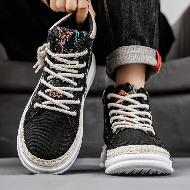 Damen Hohe Sneakers mit gesticktem Design und flexibler Sohle