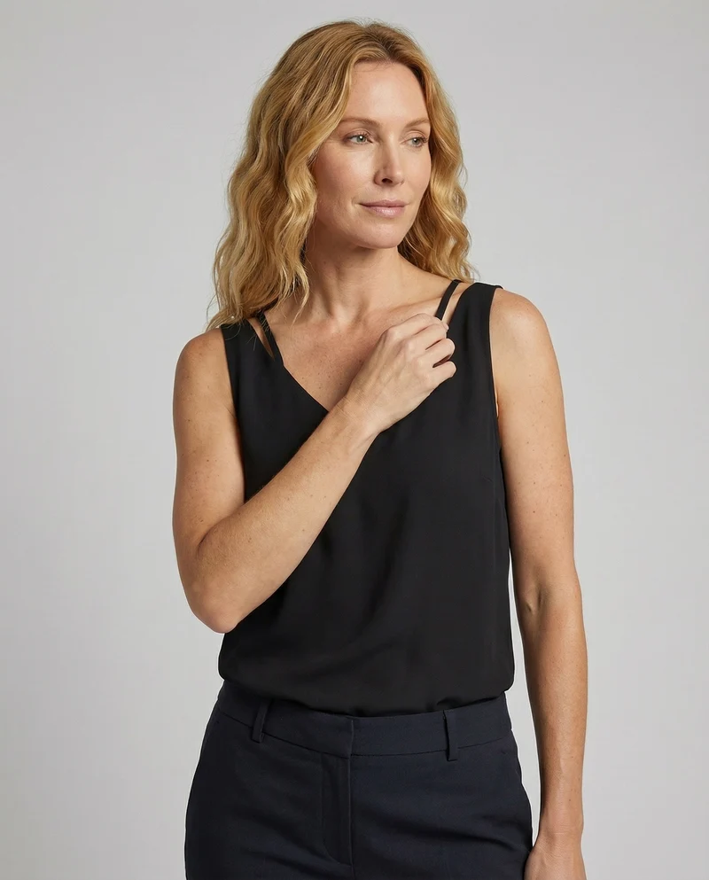 Damen Netzdetail Chiffon-Hemdchen