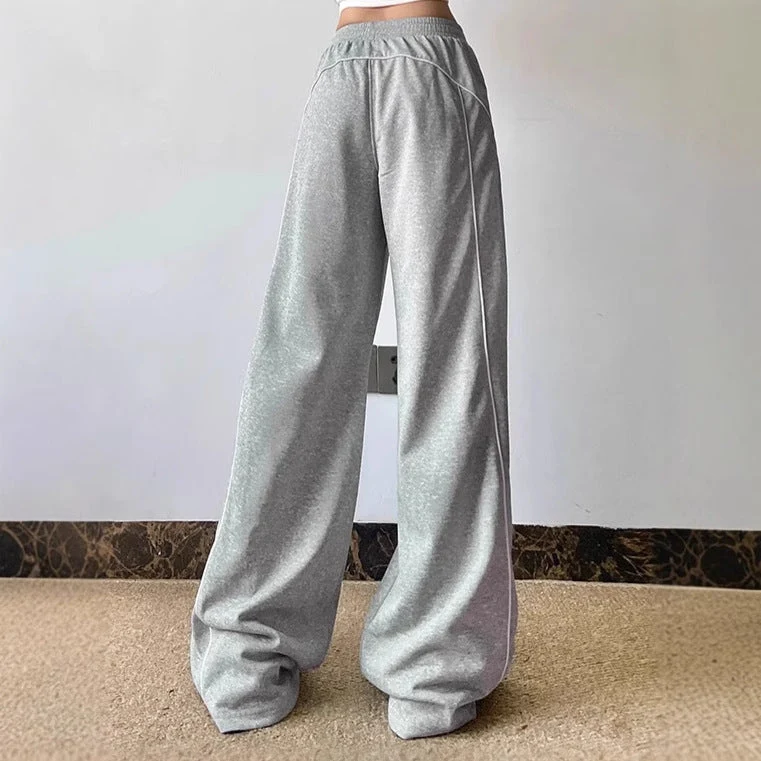 Damen Lässige Jogginghose mit weitem Schnitt und elastischem Bund