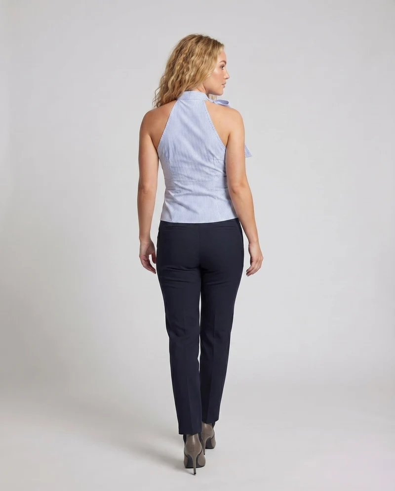 Damen ärmelloses Hemdblusenshirt mit Schleifendetail