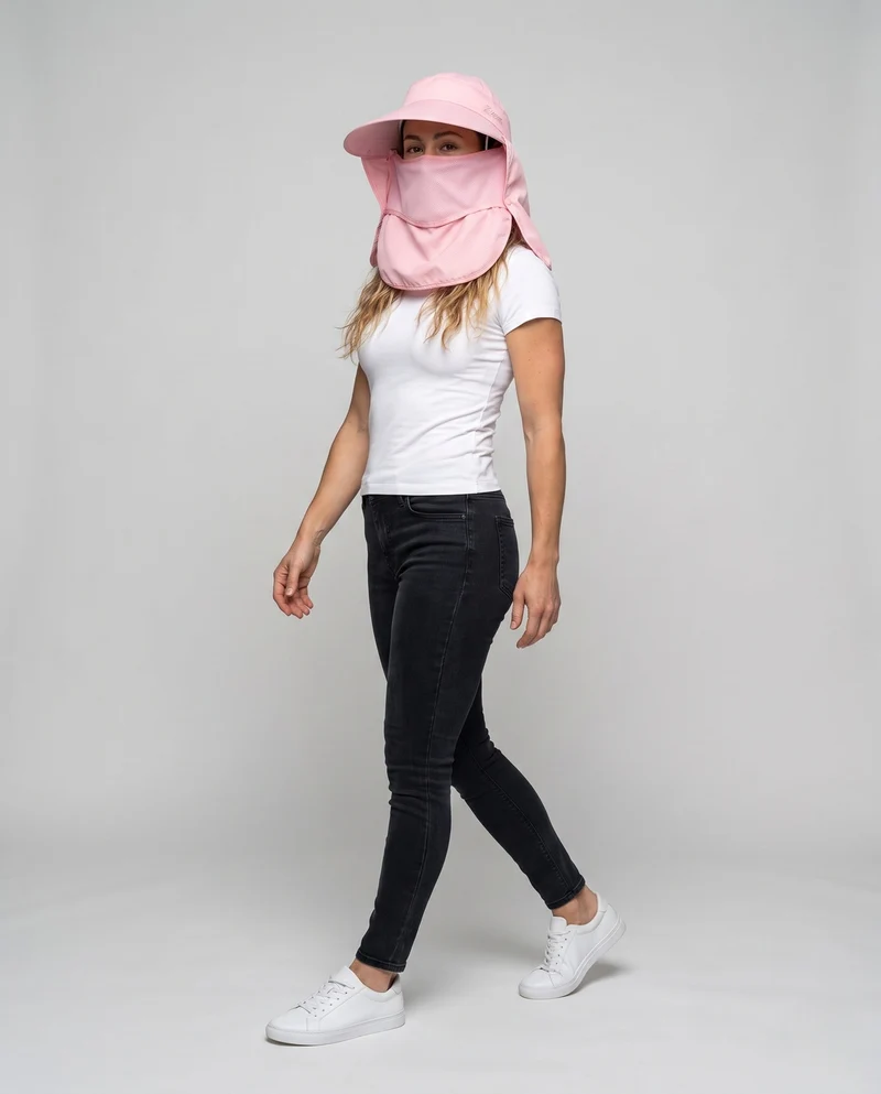 Damen UV-Schutz Hut mit Schirm und integrierter Gesichtsmaske Nord Taschen