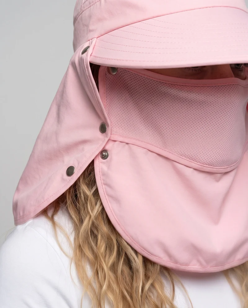 Damen UV-Schutz Hut mit Schirm und integrierter Gesichtsmaske Nord Taschen