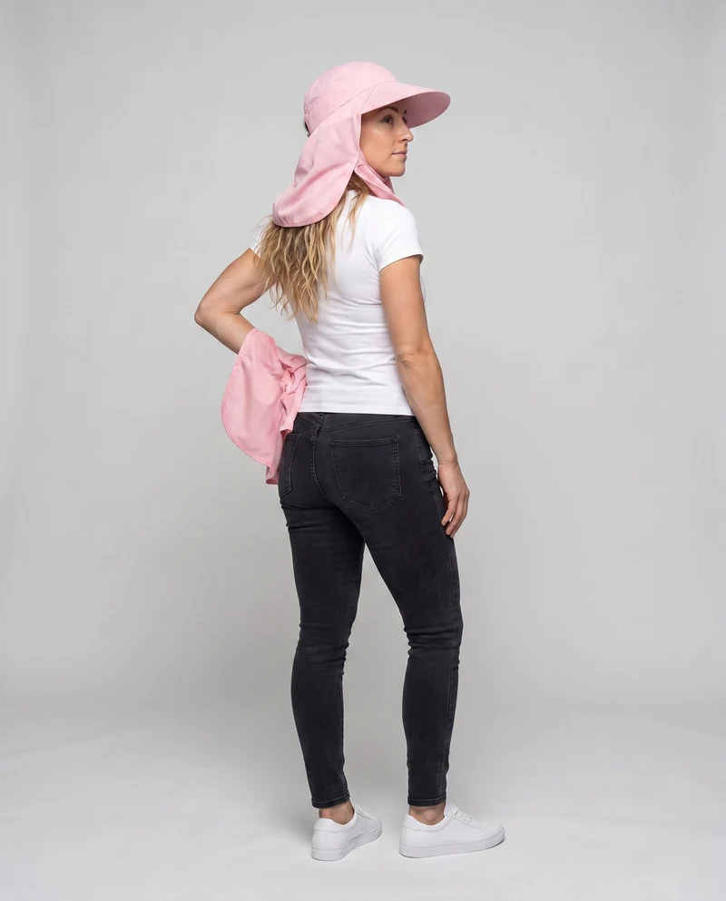 Damen UV-Schutz Hut mit Schirm und integrierter Gesichtsmaske Nord Taschen
