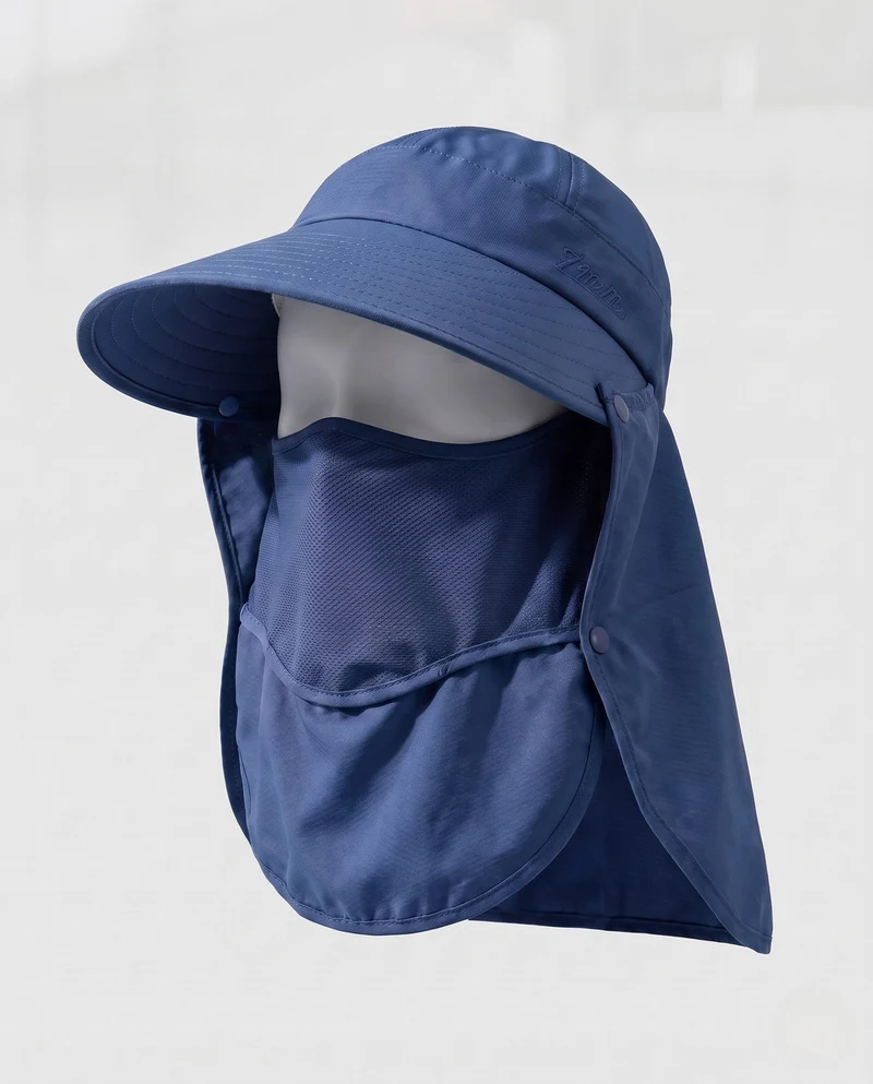 Damen UV-Schutz Hut mit Schirm und integrierter Gesichtsmaske Nord Taschen