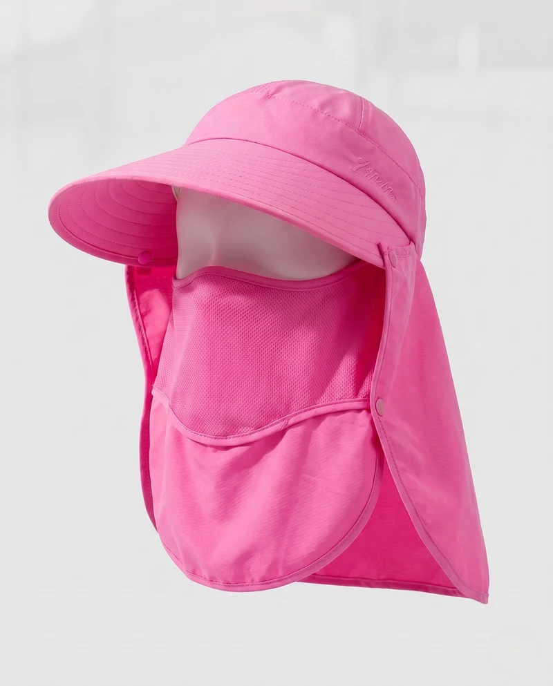 Damen UV-Schutz Hut mit Schirm und integrierter Gesichtsmaske Nord Taschen