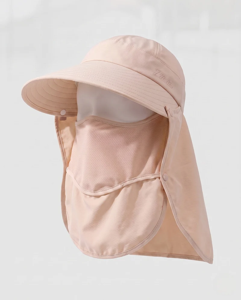 Damen UV-Schutz Hut mit Schirm und integrierter Gesichtsmaske Nord Taschen