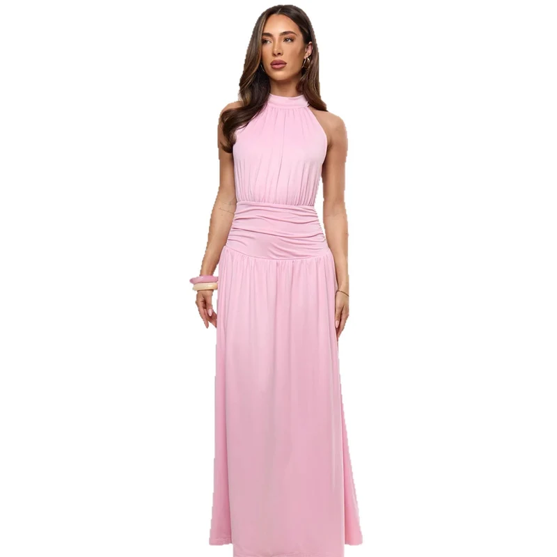 Damen Elegantes Maxikleid mit schimmerndem Stoff und hohem Schlitz Nord Taschen