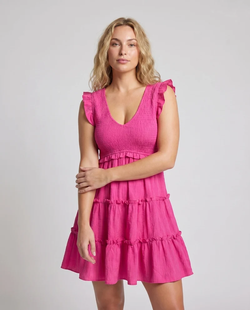 Damen Sommerkleid mit Rüschendetails von