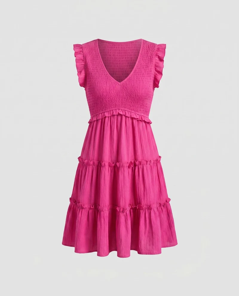 Damen Sommerkleid mit Rüschendetails von