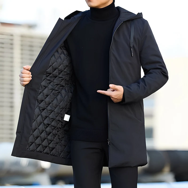 Lässige, dicke, wasserdichte Jacke mit Kapuze für Herren