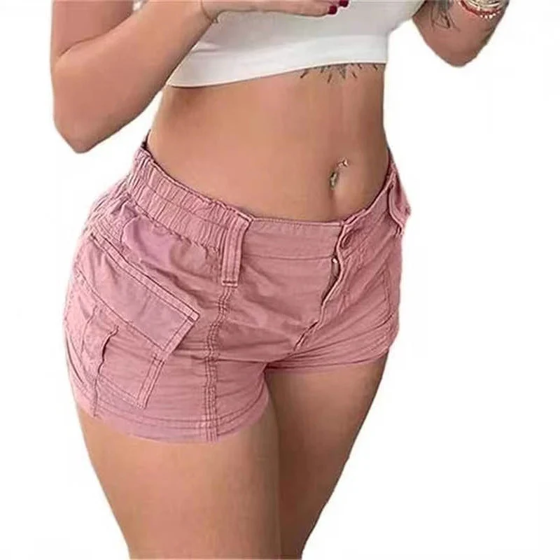 Damen bequeme Cargo-Shorts mit elastischem Bund und praktischen Taschen
