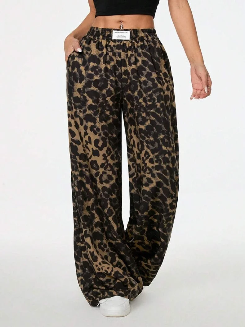 Damen Palazzo-Hose mit schickem Leopardenmuster Nord Taschen