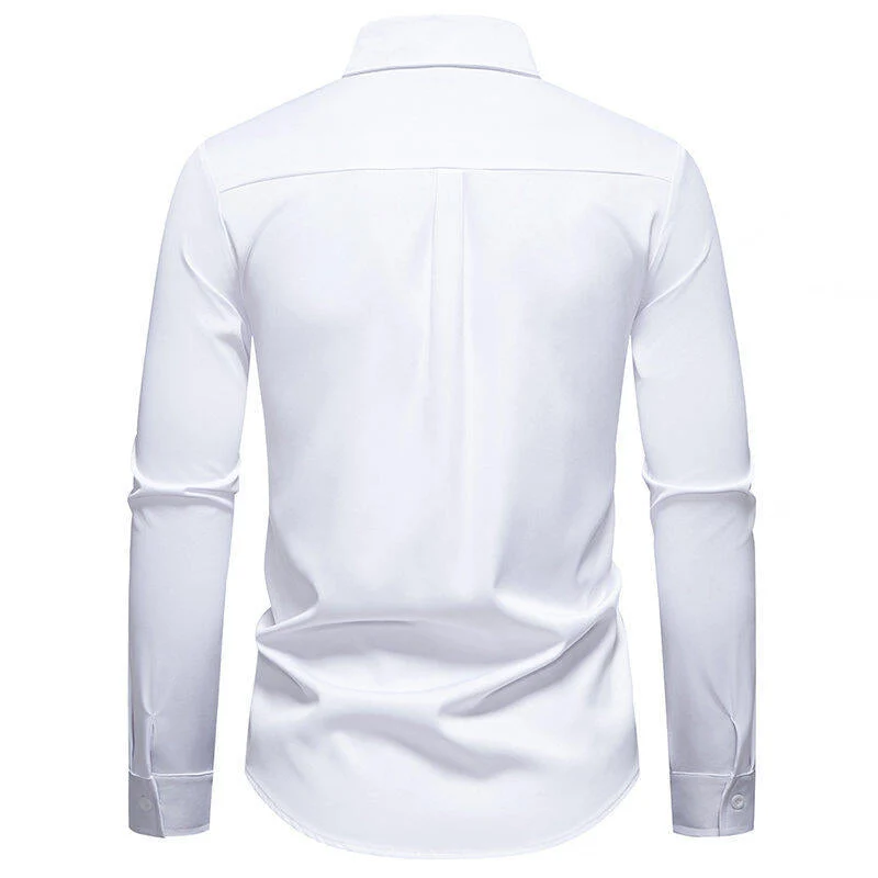 Herren Elegant besticktes Langarmhemd