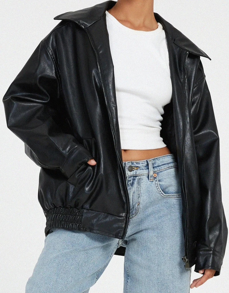 Cavita Pu Jacke Pu-leder Trendy und Warm