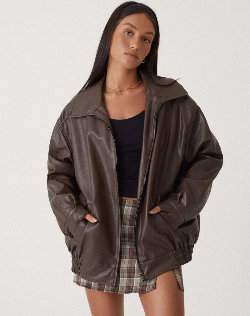 Cavita Pu Jacke Pu-leder Trendy und Warm