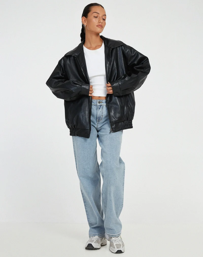 Cavita Pu Jacke Pu-leder Trendy und Warm