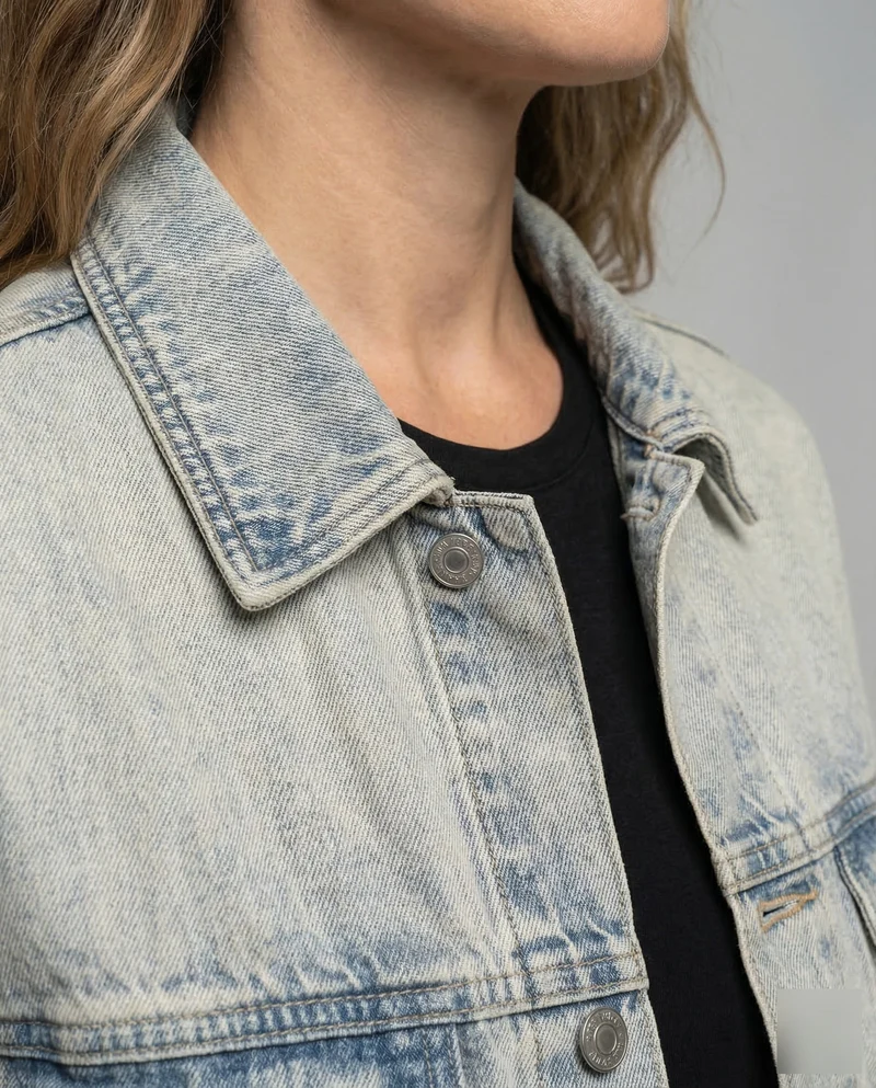 Damen Jeansjacke Ballonärmel
