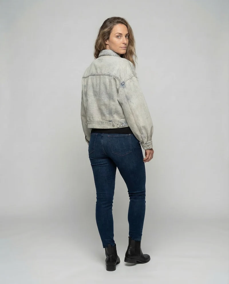 Damen Jeansjacke Ballonärmel