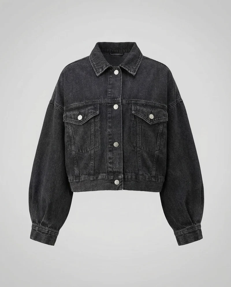 Damen Jeansjacke Ballonärmel