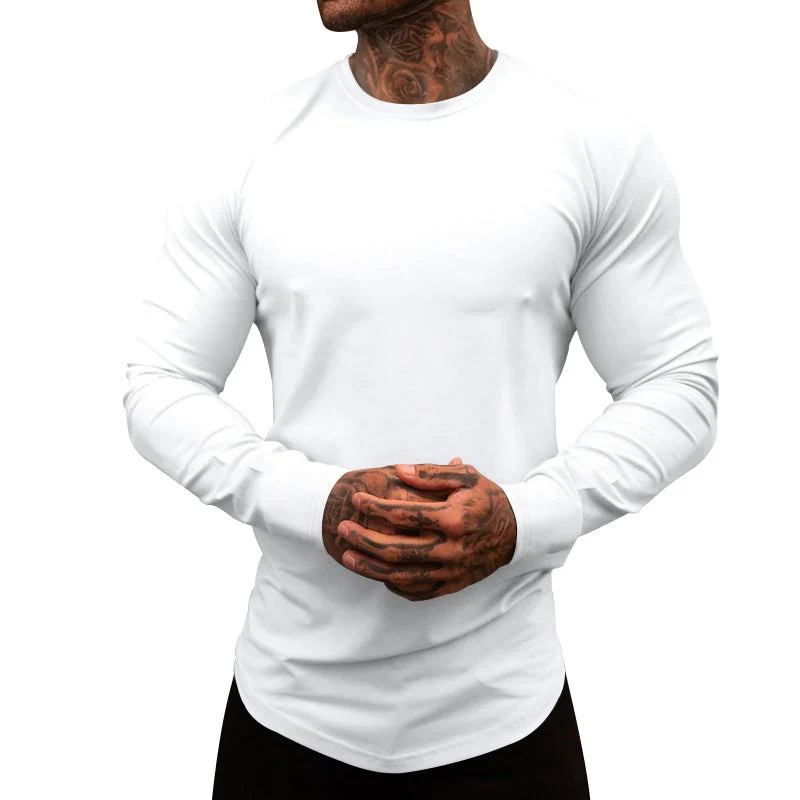 Herren Langarm-T-Shirt aus atmungsaktivem Baumwollmix mit elegantem Schnitt Nord Taschen