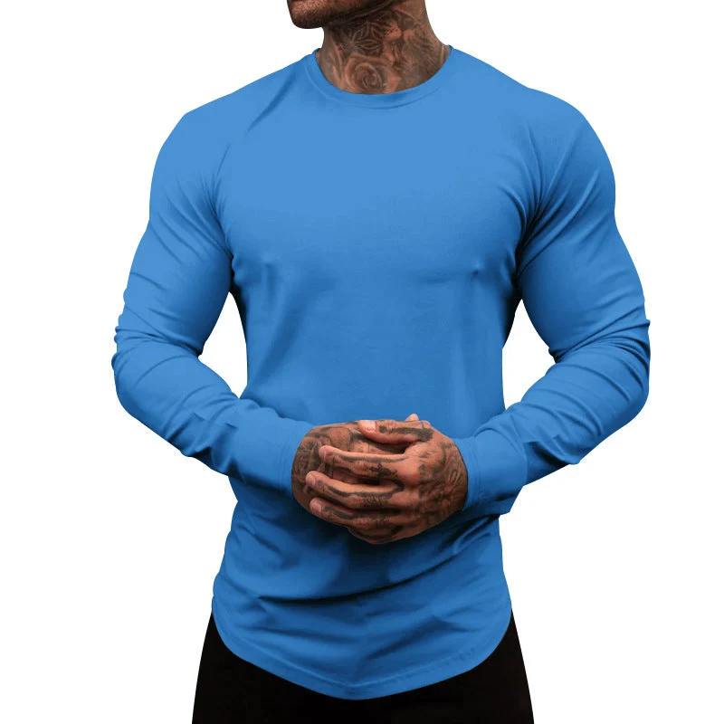 Herren Langarm-T-Shirt aus atmungsaktivem Baumwollmix mit elegantem Schnitt Nord Taschen