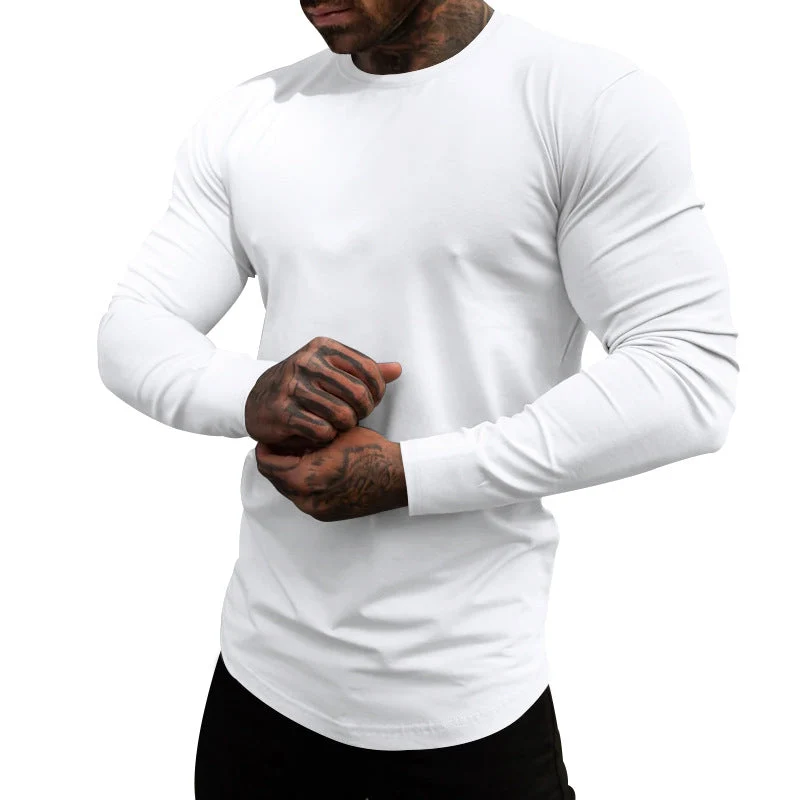 Herren Langarm-T-Shirt aus atmungsaktivem Baumwollmix mit elegantem Schnitt Nord Taschen
