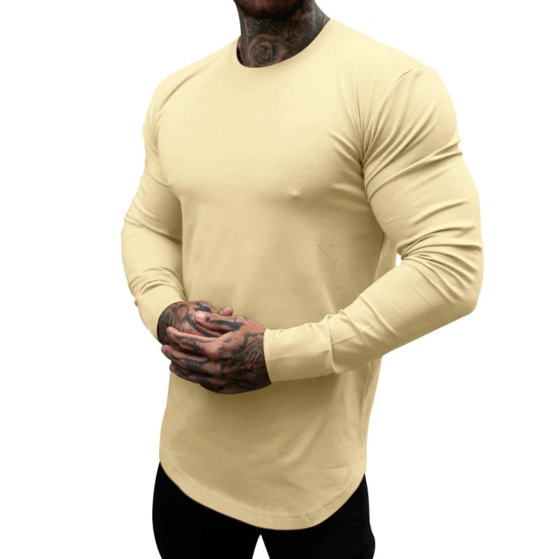 Herren Langarm-T-Shirt aus atmungsaktivem Baumwollmix mit elegantem Schnitt Nord Taschen