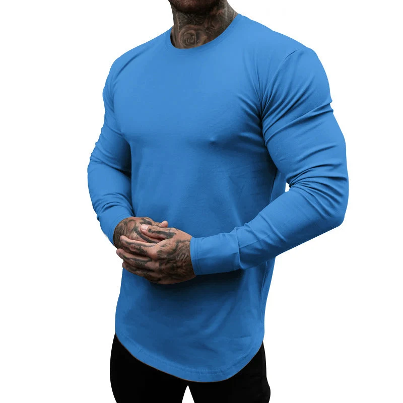 Herren Langarm-T-Shirt aus atmungsaktivem Baumwollmix mit elegantem Schnitt Nord Taschen