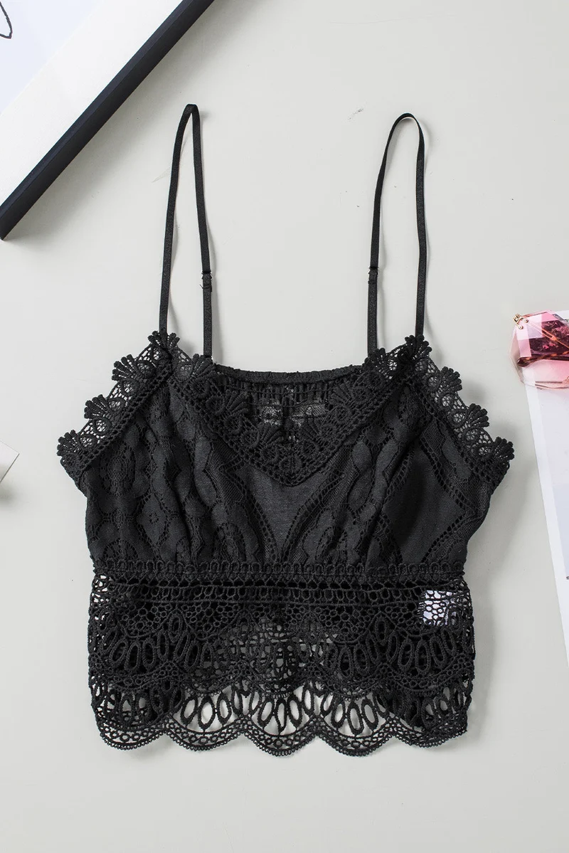 V-Ausschnitt Spitze Cropped Cami