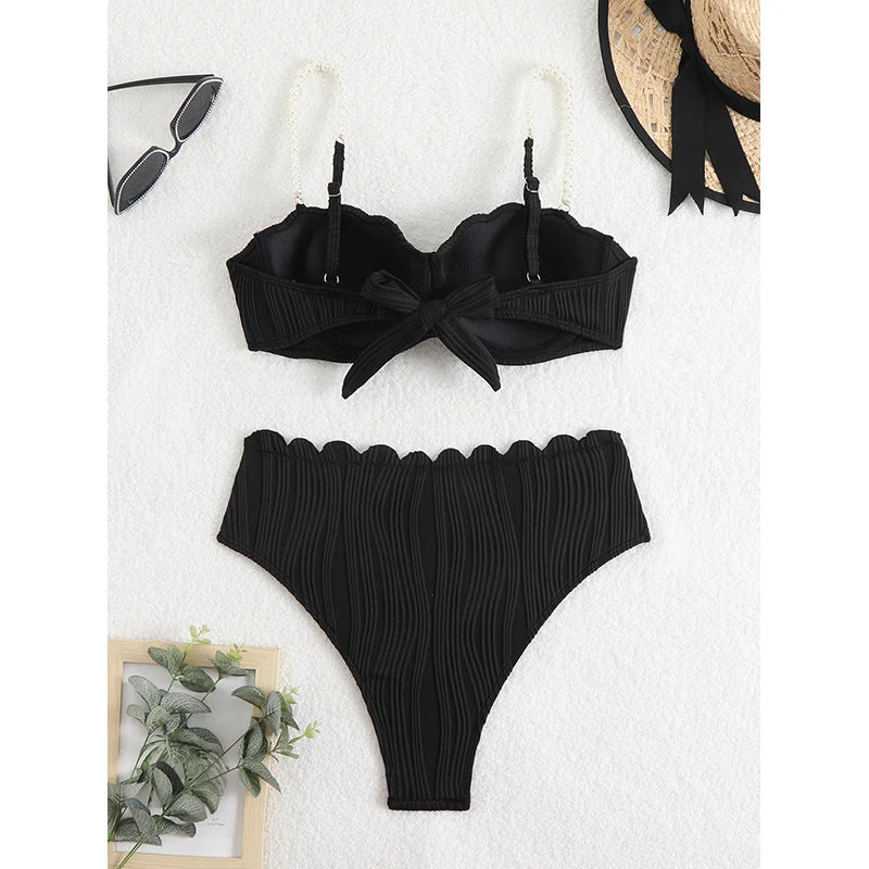 Damen Hochwertiger Push-Up Bikini mit Skulptur-Rippdesign