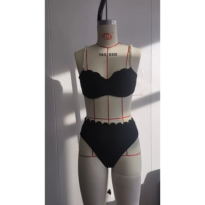 Damen Hochwertiger Push-Up Bikini mit Skulptur-Rippdesign