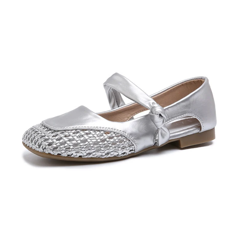 Damen Ballerina-Schuhe mit geflochtenem Detail