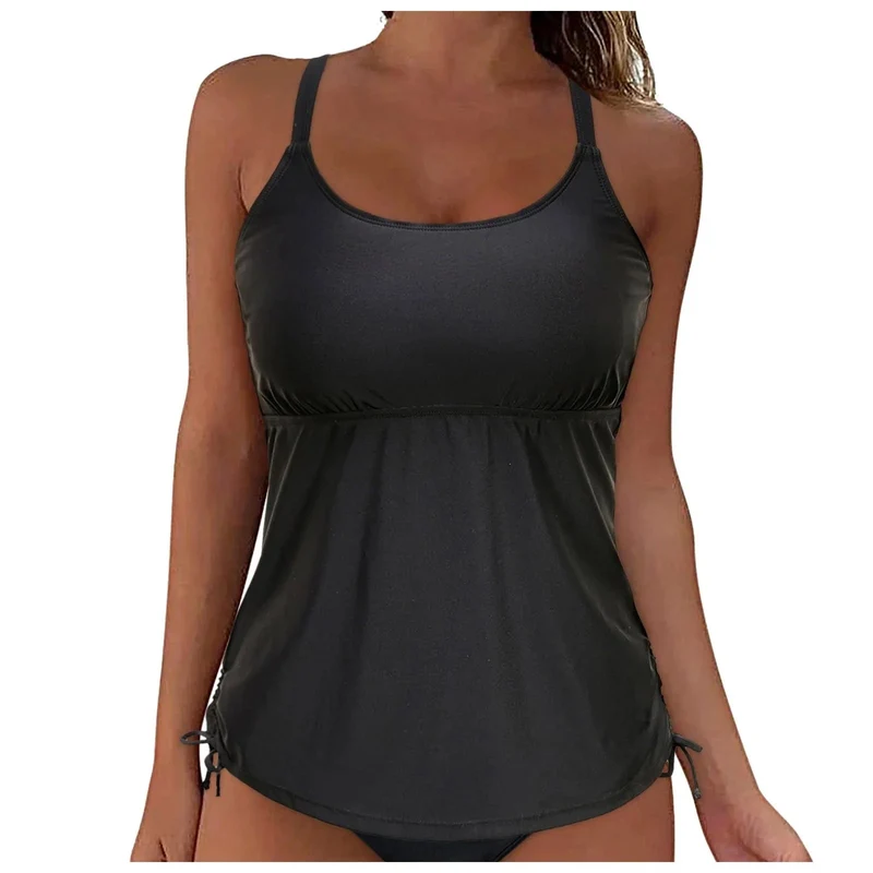 Damen lässiges Tankini-Oberteil mit Schnürung
