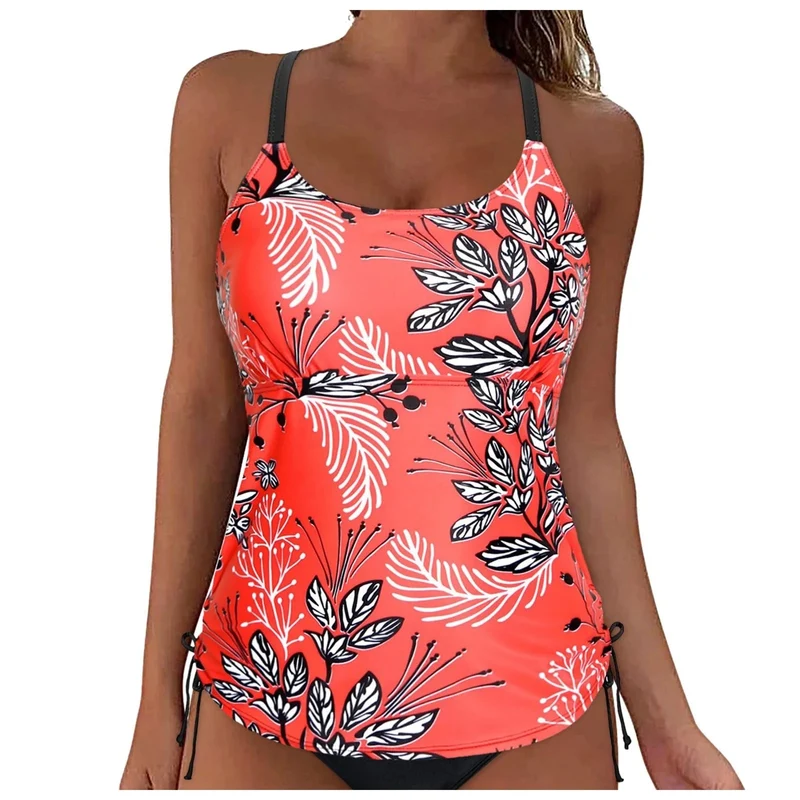 Damen lässiges Tankini-Oberteil mit Schnürung