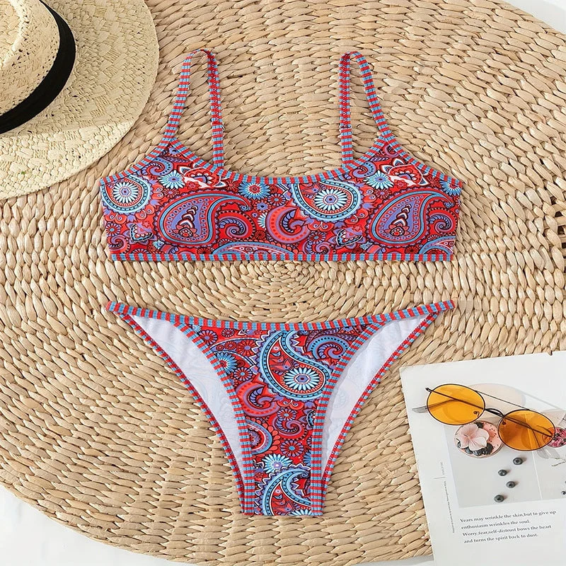 Damen Triangel-Bikini mit asymmetrischem Rüschendesign