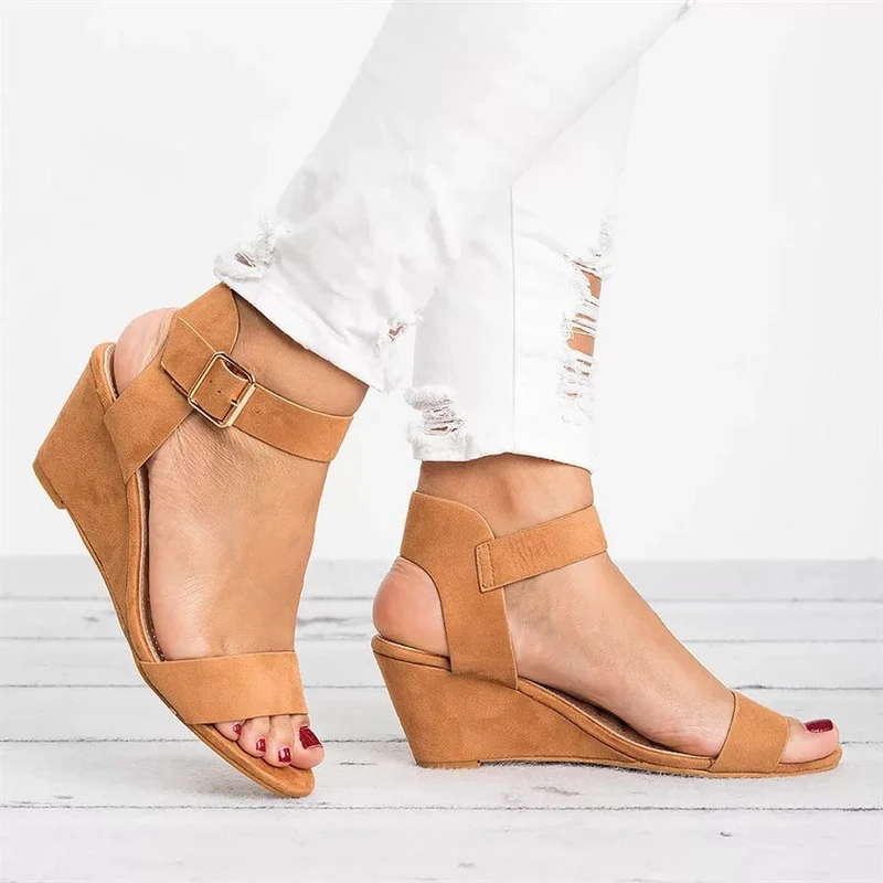 Damen Wedge-Sandalen mit verstellbarem Riemen und rutschfester Sohle Nord Taschen