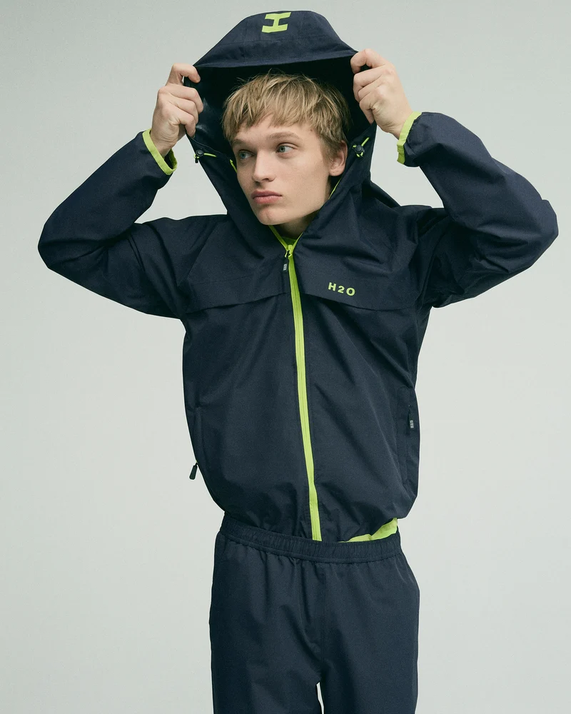 Rømø Festival Rain Jacket - Navy/Lime