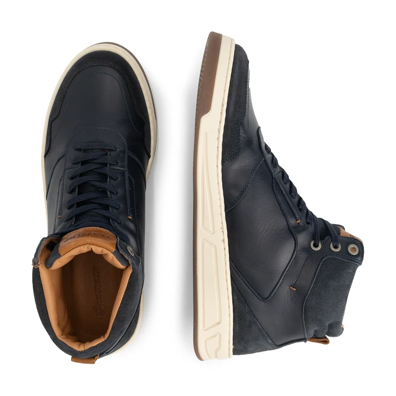 Durham Herren - Halbhohe Sneakers - Leder - Marine