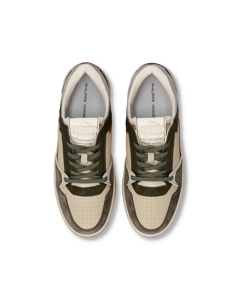 Sneakers La Grande Tennis Men, Military Green Beige